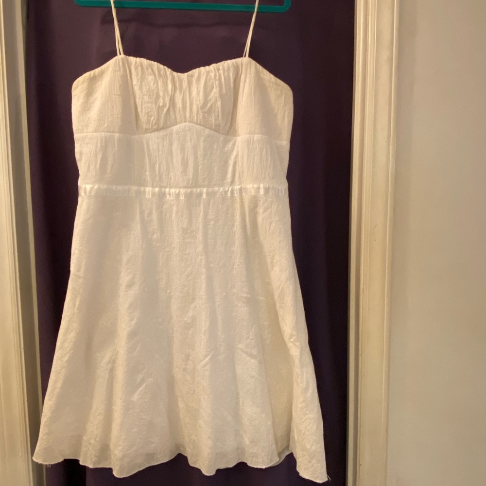 Spaghetti strap, short dress.